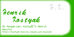 henrik kostyak business card